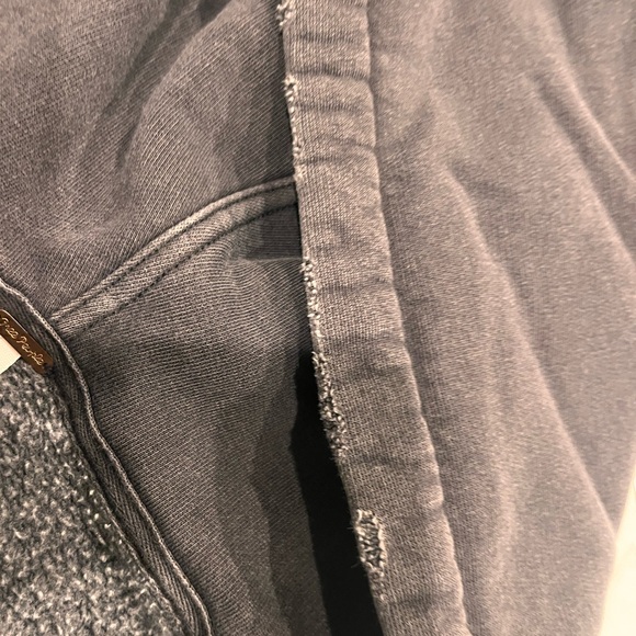 Free People Dreamers Cropped Button Up Hoodie Jacket Gray Streetwear Large - Picture 11 of 14